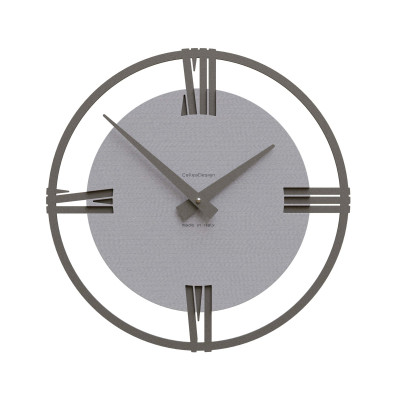 CalleaDesign - Sirio - Orologio da parete moderno piccolo in legno con numeri romani - Colore: Gessato - SKU: 10-031-86