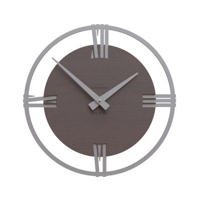 CalleaDesign - Sirio - Orologio da parete moderno piccolo in legno con numeri romani - Colore: Rovere Wengè - SKU: 10-031-89