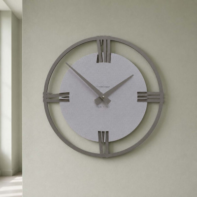 CalleaDesign Sirio Orologio da parete moderno piccolo in legno con numeri romani Colore: Gessato