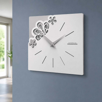 CalleaDesign Merletto Orologio da parete piccolo Colore: Bianco