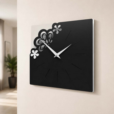 CalleaDesign Merletto Orologio da parete piccolo Colore: Nero