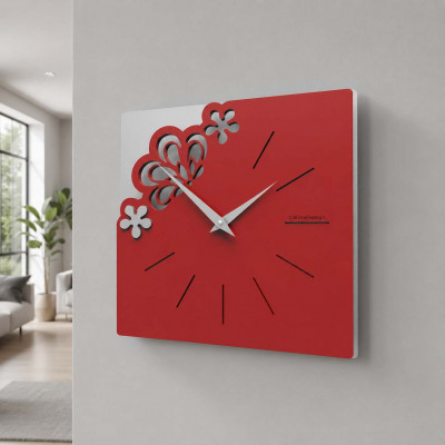 CalleaDesign Merletto Orologio da parete piccolo Colore: Rubino