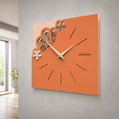 CalleaDesign Merletto Orologio da parete piccolo Colore: Terracotta