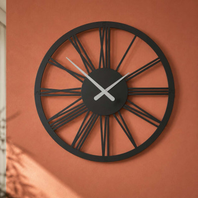 CalleaDesign Pompei Orologio da parete in legno con numeri romani Colore: Nero