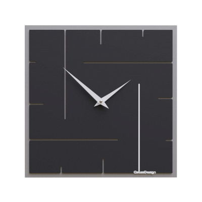 CalleaDesign - Grid - Orologio da parete quadrato in legno dal design moderno ed elegante - Colore: Nero - SKU: 10-033-5