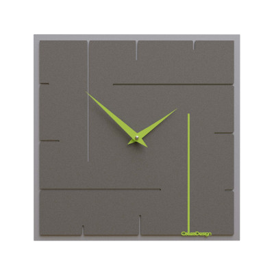 CalleaDesign - Grid - Orologio da parete quadrato in legno dal design moderno ed elegante - Colore: Verde Mela - SKU: 10-033-76