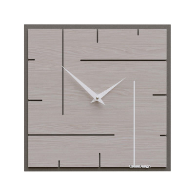 CalleaDesign - Grid - Orologio da parete quadrato in legno dal design moderno ed elegante - Colore: Rovere Breeze - SKU: 10-033-83