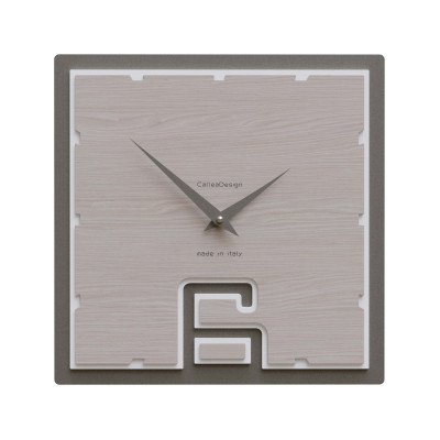 CalleaDesign - Soffio - Orologio da parete quadrato in legno dal design moderno - Colore: Rovere Breeze - SKU: 10-004-83