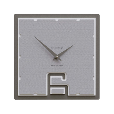 CalleaDesign - Soffio - Orologio da parete quadrato in legno dal design moderno - Colore: Gessato - SKU: 10-004-86