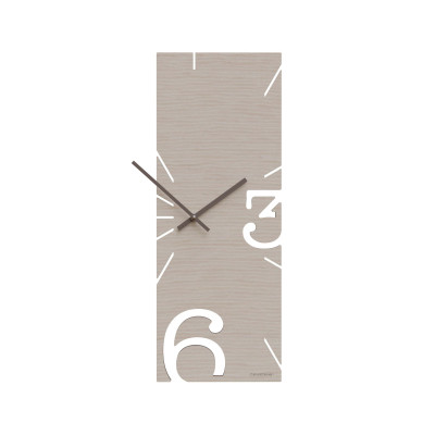 CalleaDesign - Greg - Orologio da parete rettangolare verticale in legno dal design moderno - Colore: Rovere Sbiancato - SKU: 10-010-81