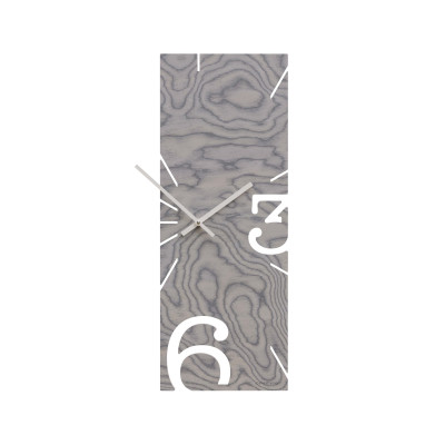 CalleaDesign - Greg - Orologio da parete rettangolare verticale in legno dal design moderno - Colore: Grigio Sottsass - SKU: 10-010-82