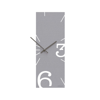 CalleaDesign - Greg - Orologio da parete rettangolare verticale in legno dal design moderno - Colore: Gessato - SKU: 10-010-86