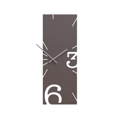 CalleaDesign - Greg - Orologio da parete rettangolare verticale in legno dal design moderno - Colore: Rovere Wengè - SKU: 10-010-89