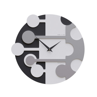 CalleaDesign - Stish - Orologio da parete rotondo con struttura in legno dal design moderno - Colore: Nero - SKU: 10-034-5