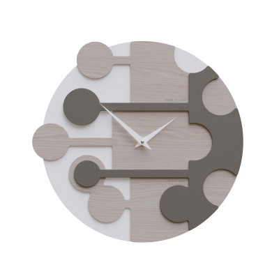 CalleaDesign - Stish - Orologio da parete rotondo con struttura in legno dal design moderno - Colore: Rovere Breeze - SKU: 10-034-83
