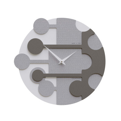 CalleaDesign - Stish - Orologio da parete rotondo con struttura in legno dal design moderno - Colore: Gessato - SKU: 10-034-86