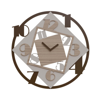 CalleaDesign - Demetra - Orologio da parete rotondo di grandi dimensioni in legno dal design moderno - Colore: Noce Canaletto - SKU: 10-332-85
