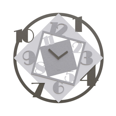 CalleaDesign - Demetra - Orologio da parete rotondo di grandi dimensioni in legno dal design moderno - Colore: Gessato - SKU: 10-332-86