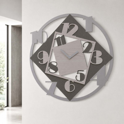 CalleaDesign Demetra Orologio da parete rotondo di grandi dimensioni in legno dal design moderno Colore: Rovere Breeze