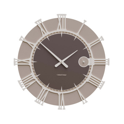 CalleaDesign - Etia - Orologio da parete rotondo in legno con numeri romani dal design moderno - Colore: Cioccolato - SKU: 10-220-69