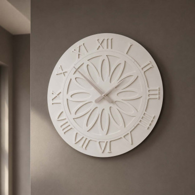 CalleaDesign Athena Orologio da parete rotondo in legno dal design moderno ed elegante Colore: Sabbia