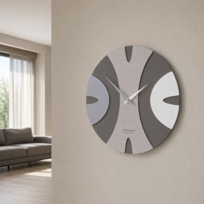 CalleaDesign Baz Orologio da parete rotondo in legno dal design moderno ed elegante Colore: Rovere Breeze
