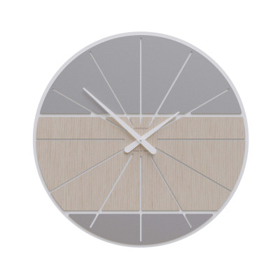 CalleaDesign - Benjamin - Orologio da parete rotondo in legno dal design moderno ed elegante - Colore: Rovere Decapè - SKU: 10-214-81