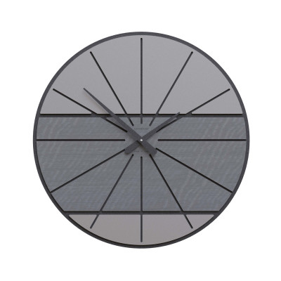 CalleaDesign - Benjamin - Orologio da parete rotondo in legno dal design moderno ed elegante - Colore: Radica Grigia - SKU: 10-214-84