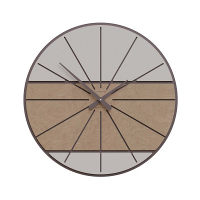 CalleaDesign - Benjamin - Orologio da parete rotondo in legno dal design moderno ed elegante - Colore: Radica di Noce - SKU: 10-214-88