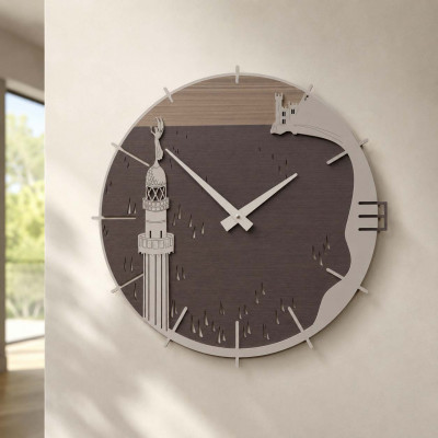 CalleaDesign Golfo di Trieste Orologio da parete rotondo in legno dal design moderno ed elegante Colore: Rovere Wengè