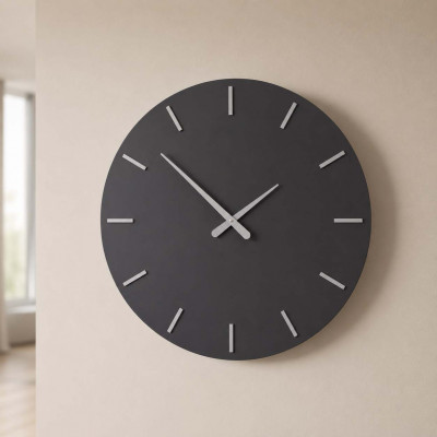 CalleaDesign Linea Smarty Orologio da parete rotondo in legno dal design moderno ed elegante Colore: Nero