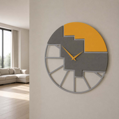 CalleaDesign Scalea Orologio da parete rotondo in legno dal design moderno ed elegante Colore: Melone