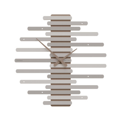 CalleaDesign - Veneziano - Orologio da parete rotondo in legno dal design moderno ed elegante - Colore: Caffelatte - SKU: 10-201-14
