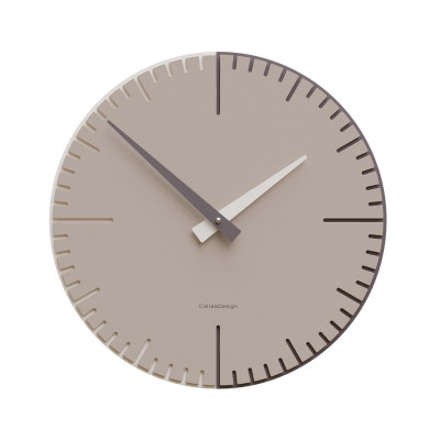 CalleaDesign - Exacto - Orologio da parete rotondo in legno dal design moderno - Colore: Caffelatte - SKU: 10-025-14