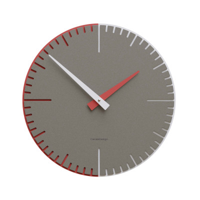 CalleaDesign - Exacto - Orologio da parete rotondo in legno dal design moderno - Colore: Rosso Fuoco - SKU: 10-025-64