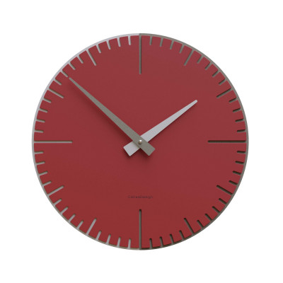 CalleaDesign - Exacto - Orologio da parete rotondo in legno dal design moderno - Colore: Rubino - SKU: 10-025-65