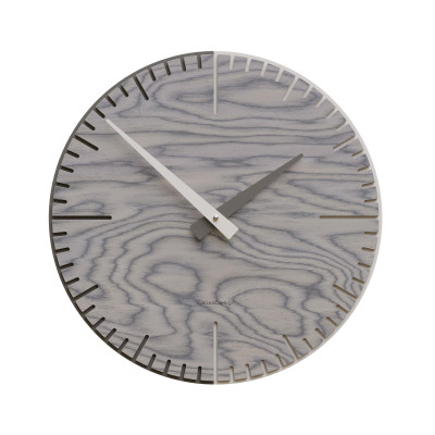 CalleaDesign - Exacto - Orologio da parete rotondo in legno dal design moderno - Colore: Grigio Sottsass - SKU: 10-025-82