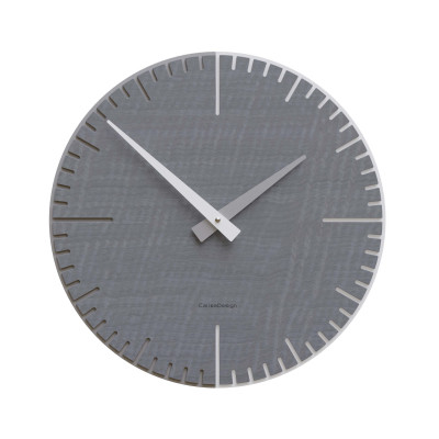 CalleaDesign - Exacto - Orologio da parete rotondo in legno dal design moderno - Colore: Radica Grigia - SKU: 10-025-84