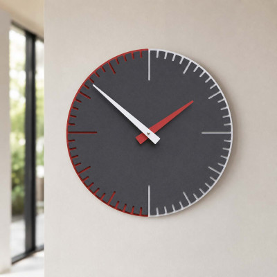 CalleaDesign Exacto Orologio da parete rotondo in legno dal design moderno Colore: Antracite