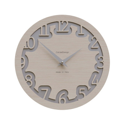CalleaDesign - Labirinto - Orologio da parete rotondo in legno dal design moderno - Colore: Rovere Sbiancato - SKU: 10-002-81