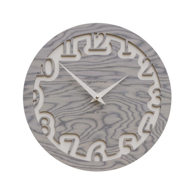 CalleaDesign - Labirinto - Orologio da parete rotondo in legno dal design moderno - Colore: Grigio Sottsass - SKU: 10-002-82