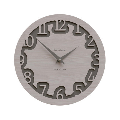 CalleaDesign - Labirinto - Orologio da parete rotondo in legno dal design moderno - Colore: Rovere Breeze - SKU: 10-002-83