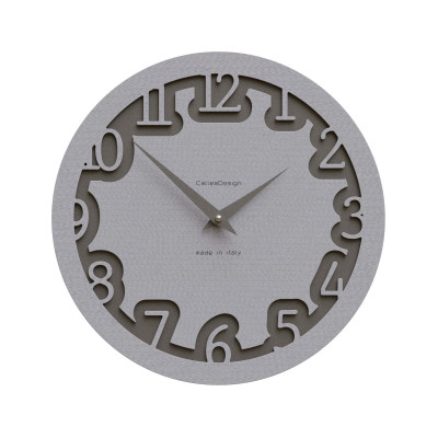 CalleaDesign - Labirinto - Orologio da parete rotondo in legno dal design moderno - Colore: Gessato - SKU: 10-002-86
