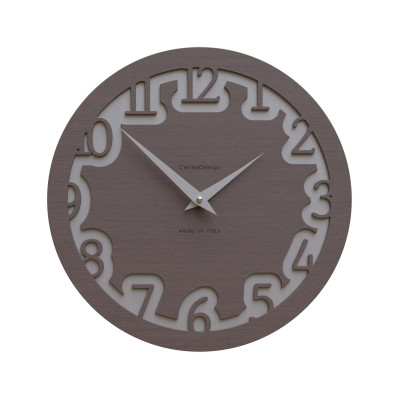 CalleaDesign - Labirinto - Orologio da parete rotondo in legno dal design moderno - Colore: Rovere Wengè - SKU: 10-002-89