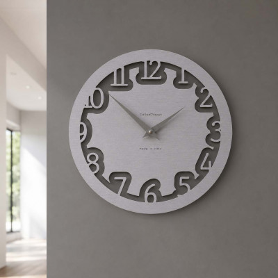CalleaDesign Labirinto Orologio da parete rotondo in legno dal design moderno Colore: Gessato