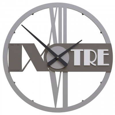 CalleaDesign - Olivia - Orologio da parete rotondo in legno con numeri decorativi e design moderno - Colore: Grigio Quarzo - SKU: 10-139-3