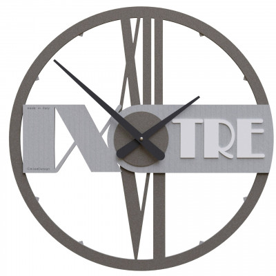 CalleaDesign - Olivia - Orologio da parete rotondo in legno con numeri decorativi e design moderno - Colore: Gessato - SKU: 10-139-86