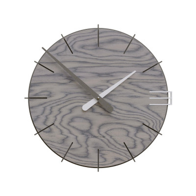 CalleaDesign - Mike - Orologio da parete rotondo in legno dal design moderno - Colore: Grigio Sottsass - SKU: 10-019-82