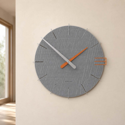 CalleaDesign Mike Orologio da parete rotondo in legno dal design moderno Colore: Radica Grigia