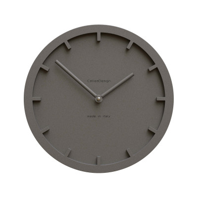 CalleaDesign - Miny - Orologio da parete rotondo in legno dal design moderno - Colore: Grigio Quarzo - SKU: 10-011-3